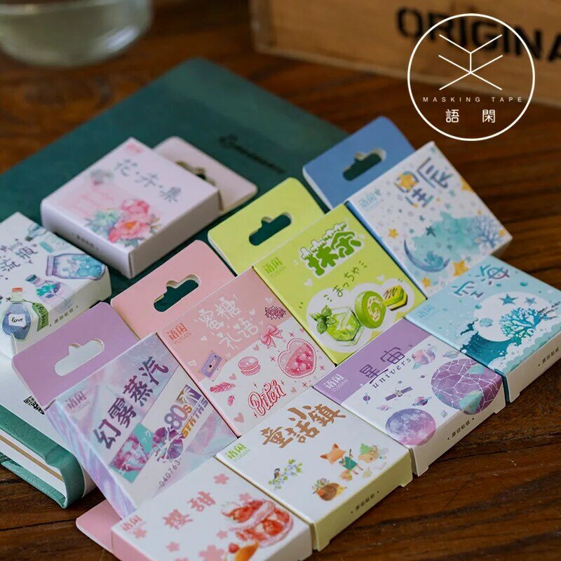 50 unidades/pacote bonito flor unicórnio cartazes mini papel adesivo decoração diário scrapbooking etiqueta papelaria