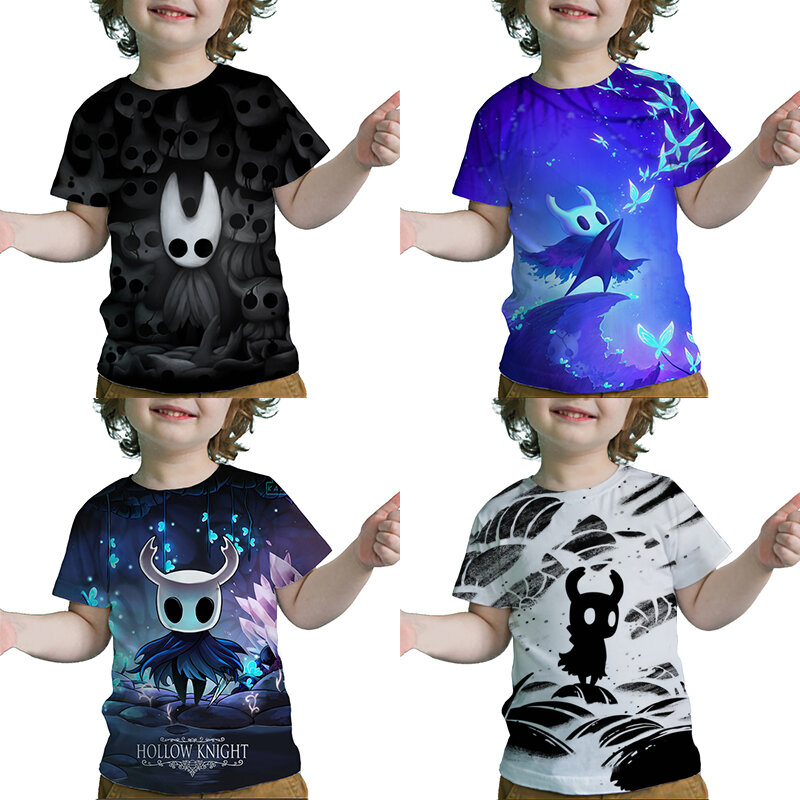Bambini 3D Hollow Knight magliette New Summer Children Cartoon T-shirt Toddler Anime magliette ragazzi ragazze Tee Tops Streetwear Clothes