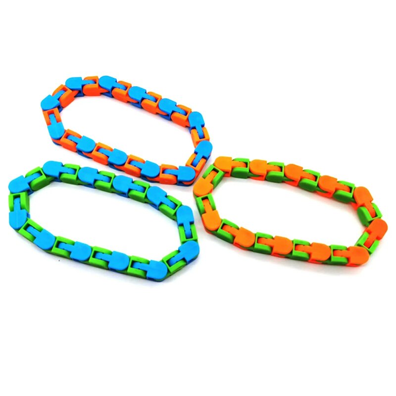 3PCS Wacky Tracks 24/48 Knot Chain Anti Stress Toy Funny Chain Decompression Toy For Kids Play