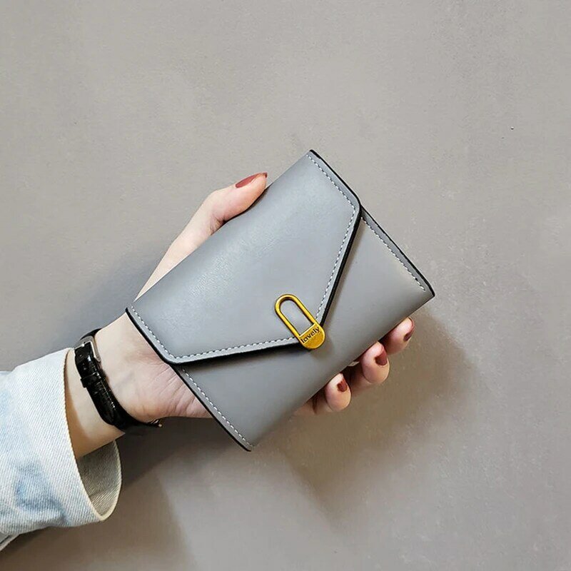 2021 nuovi portafogli da donna borsa in pelle moda ripiegabile semplice portafoglio corto nero borsa morbida in pelle di alta qualità piccola moneta