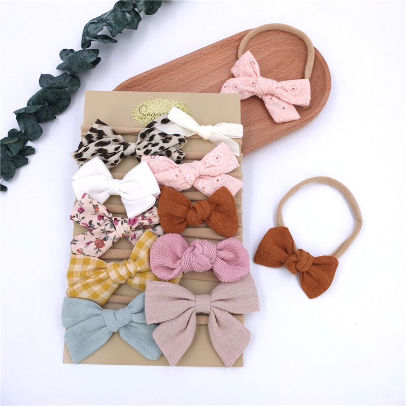 10 PCS Baby Toddler Headbands and Bows Newborn Headband Infant Baby Girls Kids Nylon Hairbands Hair Bow Accessories