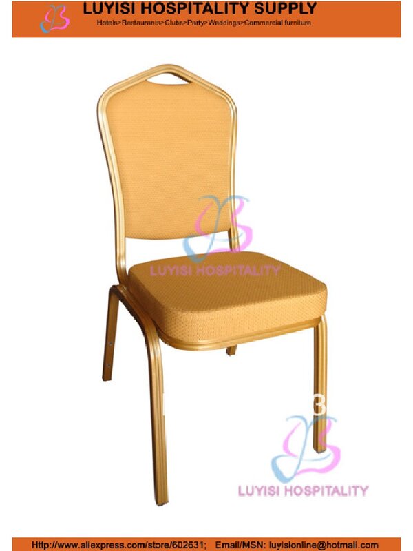 Cadeira de hotel de alumínio dourada