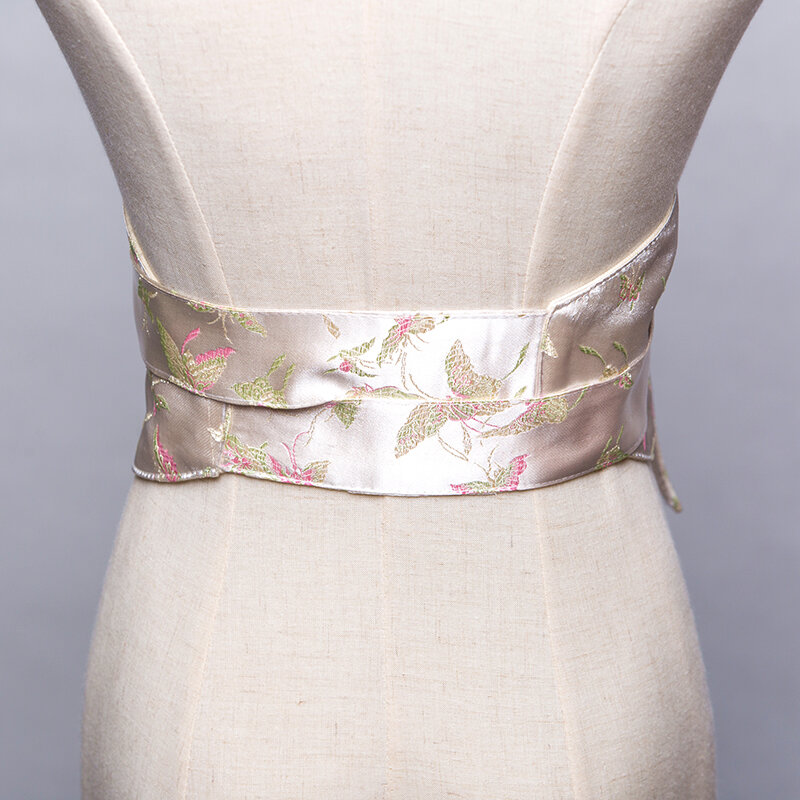 Yukata accessoires de robe pour femme | Kimono Cummerbunds, belle robe bronzée motifs floraux, bracelets de gilet, Cosplay, Style Vintage