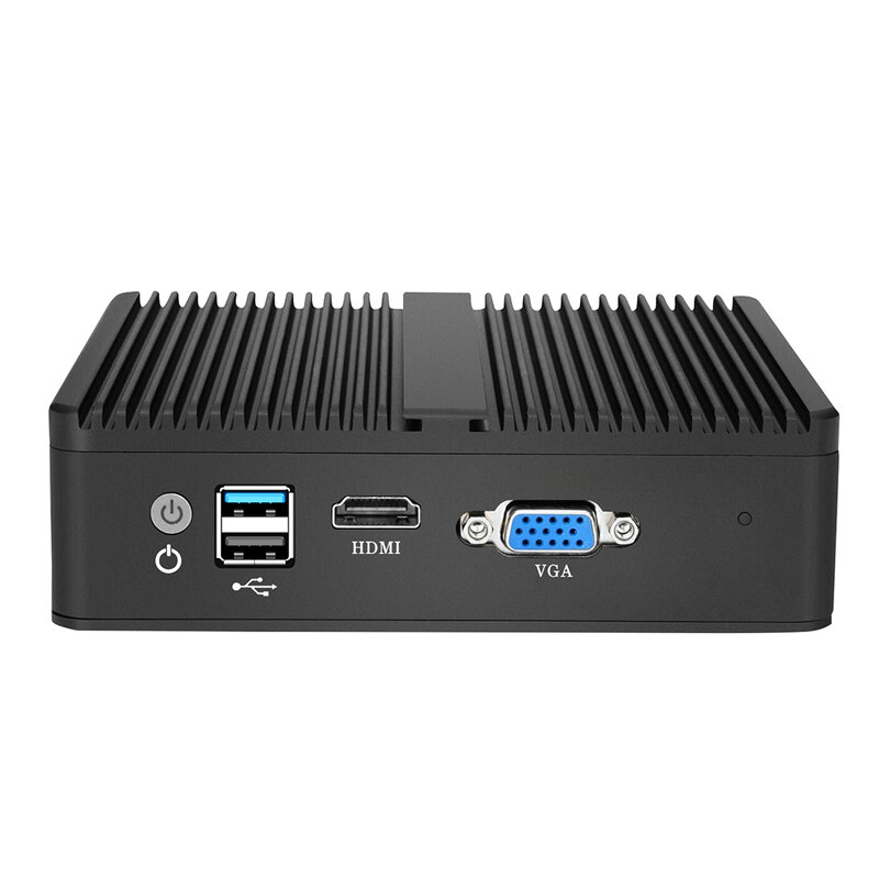 Fanless Mini PC Firewall Router Intel Celeron J1900 J4125 Quad core 4x Gigabit Ethernet mendukung WiFi 4G LTE Pfsense openwht