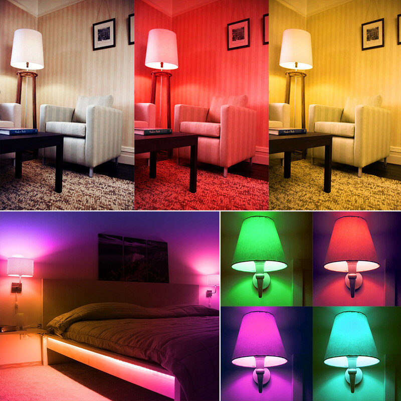 E14 LED Thông Minh Bóng Đèn Nến Màu Trong Nhà Neon Ký Ánh Sáng RGB Băng Với Bộ Điều Khiển Chiếu Sáng 220V E12 Mờ đèn Cho Gia Đình