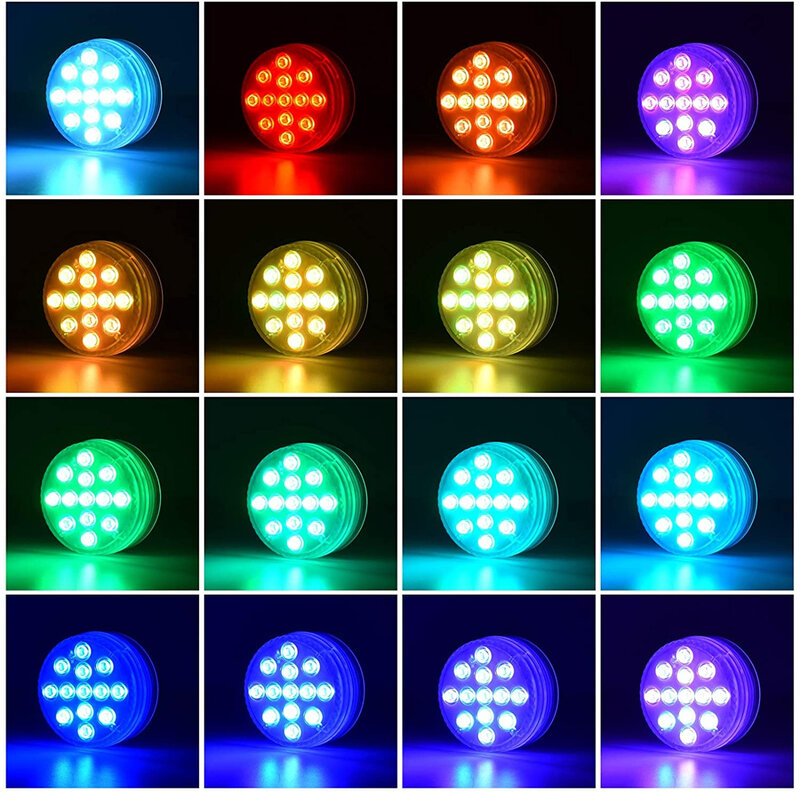 USB Rechargeable Submersible Swimming Pool Light RGB Led Night Light with Suction Cup RF Control Outdoor Garden Underwater Lamp