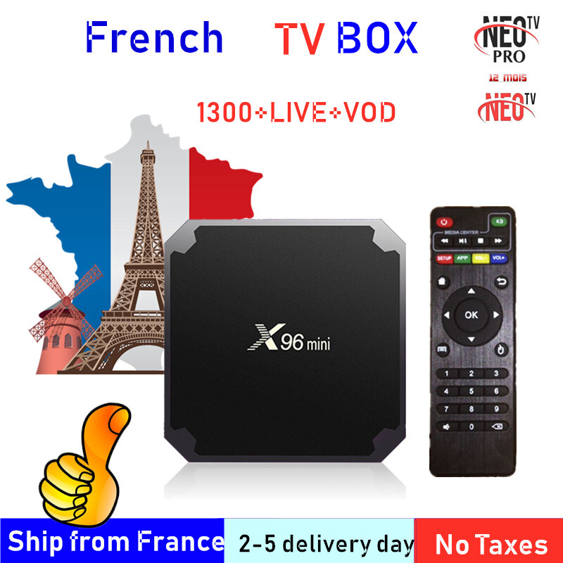 Лучшая французская ТВ приставка X96 мини Android ТВ приставка с 1400 + 1 год IP ТВ Европа Франция арабский франсаис Марокко M3U Смарт IP ТВ приставка ТВ