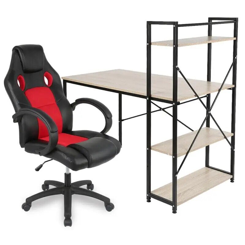 Wysokiej jakości biuro 360 ° krzesło obrotowe PU Leather profesjonalne krzesło do pracy na komputerze z podnoszonym fotelem fotel do gier dla domu HWC