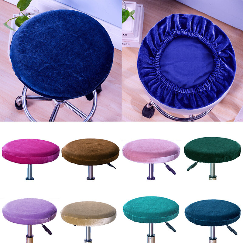 Funda de terciopelo suave de alta calidad para silla, cubierta elástica para taburete de Bar, Protector de Color sólido para sillas de casa