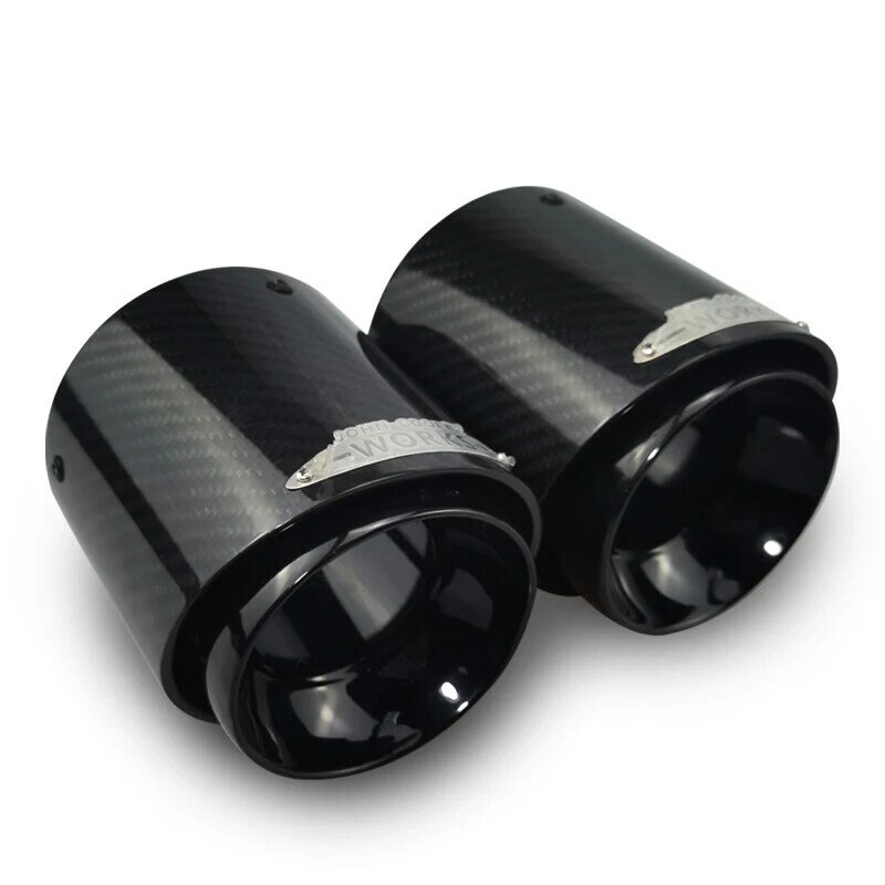 1 pezzo nero cromato e tubo silenziatore in fibra di carbonio adatto per Mini Cooper F56 punta di scarico R55 R56 R57 R58 R59 R60 R61 F54 F55 F57F60