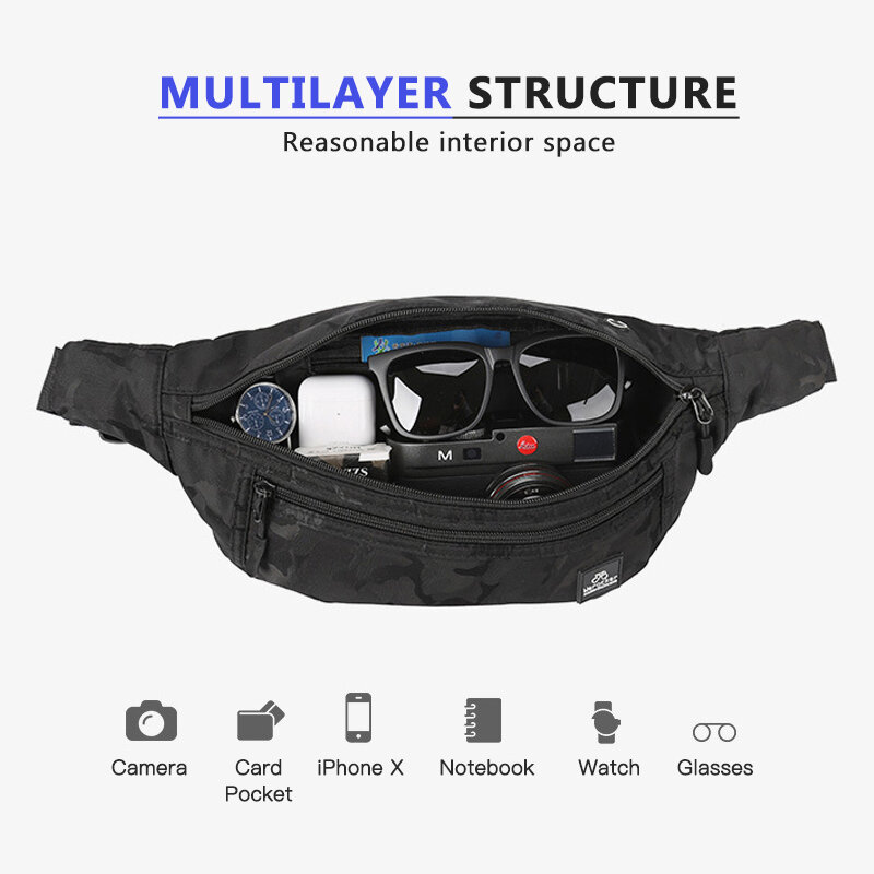Inrnn – sac de ceinture imperméable pour hommes, sacoche de poitrine pour Sports de plein air pour adolescents