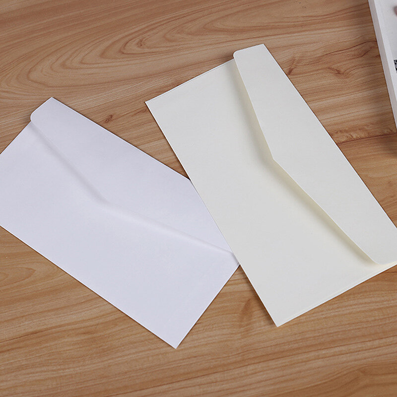 100 sztuk Kraft Blank Mini papier okno koperty zaproszenie na ślub prezent koperta 22*11cm