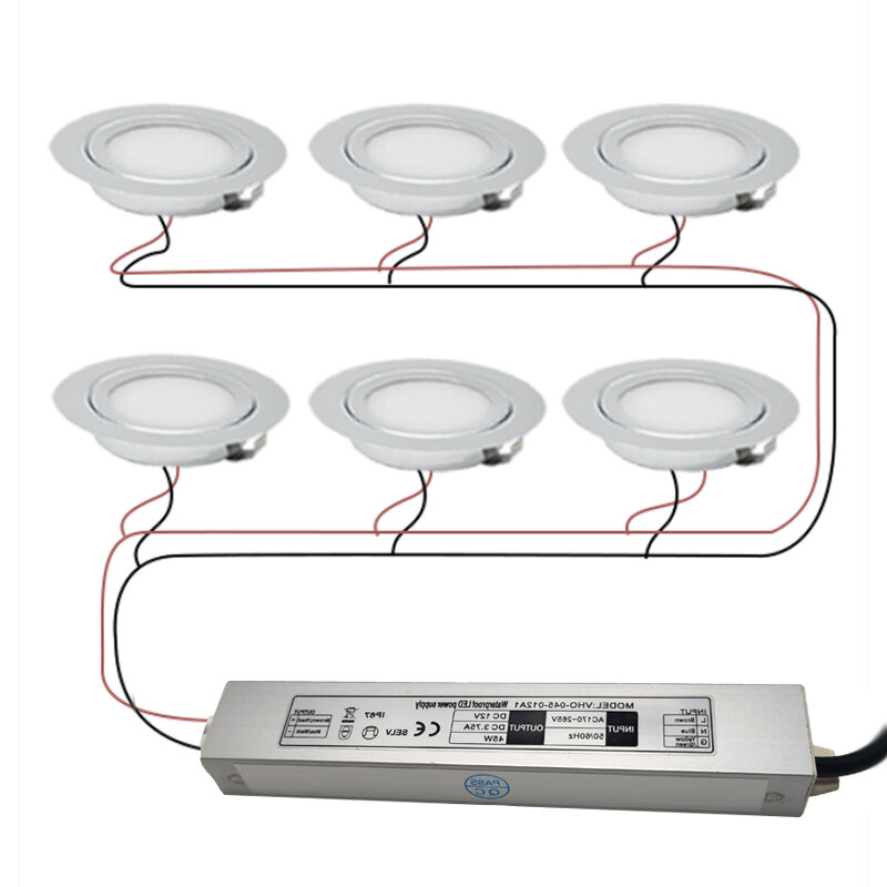 Mini Lampe LED en Acier Inoxydable 304, 12V, 3W, IP65, 14mm, IP67, Panneau Lumineux pour Armoire de Chambre à Coucher