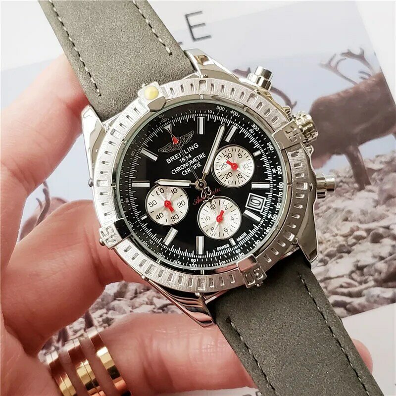 Nova marca de luxo breitling relógio de pulso mecânico dos homens relógios quartzo com pulseira aço inoxidável relojes hombre automático