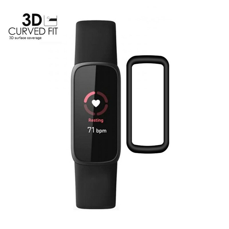 Film pelindung layar untuk Fitbit Luxe jam tangan pintar ultra-tipis HD bening 3D tepi lunak melengkung Aksesori pelindung cakupan penuh