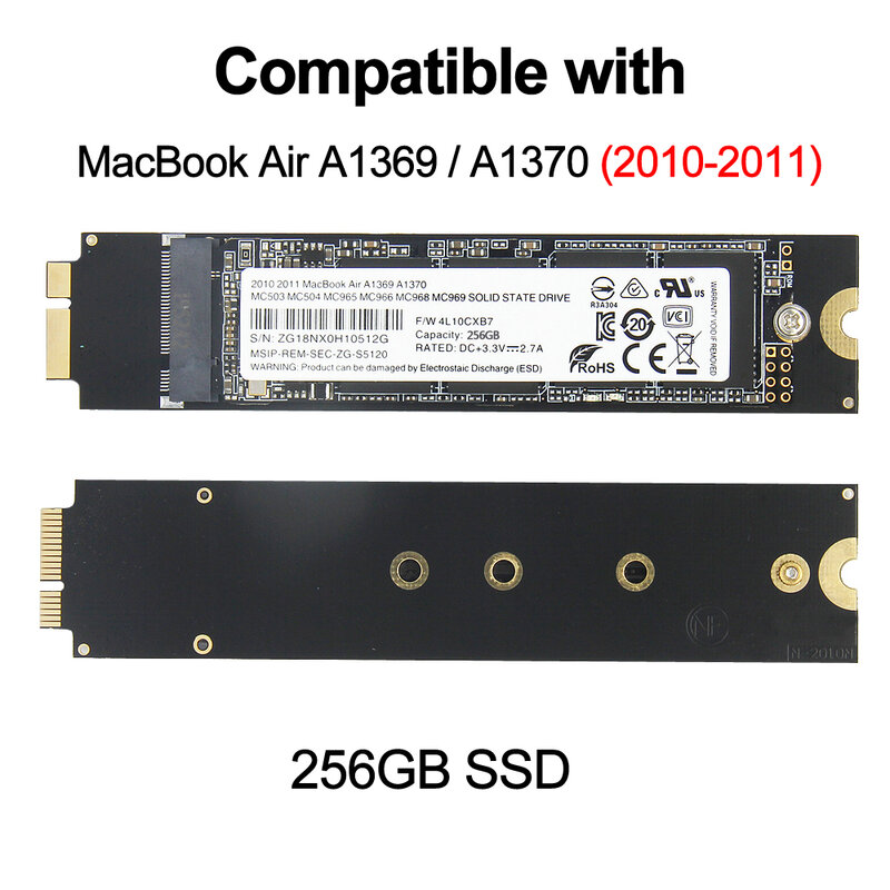 Nieuwe 256Gb Ssd Solid State Disk Met Diy Gereedschap Voor Macbook Air A1370 A1369 (2010-2011) 256G Hd Macbook Air Capaciteit Upgrade