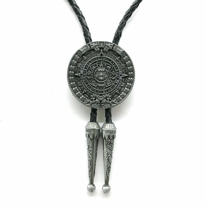 Sun position  bolo tie for man cowboy western cowgirl lather rope zinc alloy necktie