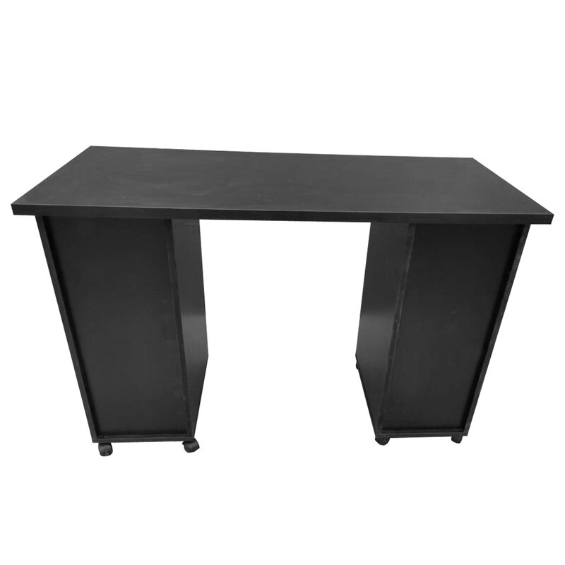 Table de manucure à Double tranchant, en MDF noir, avec tiroir, facile à assembler et à essuyer, [US-Stock]