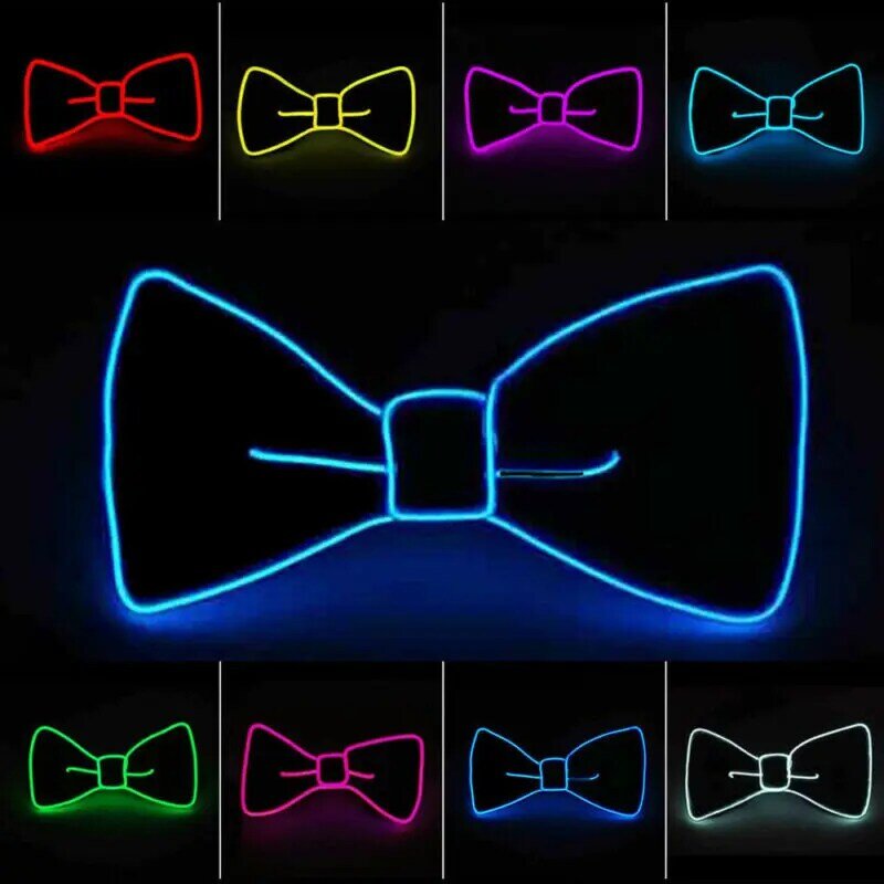 2020 nowych mężczyzna muszka mężczyźni LED drut krawat Bowtie błysk światła zapalić muszka dla Club Party