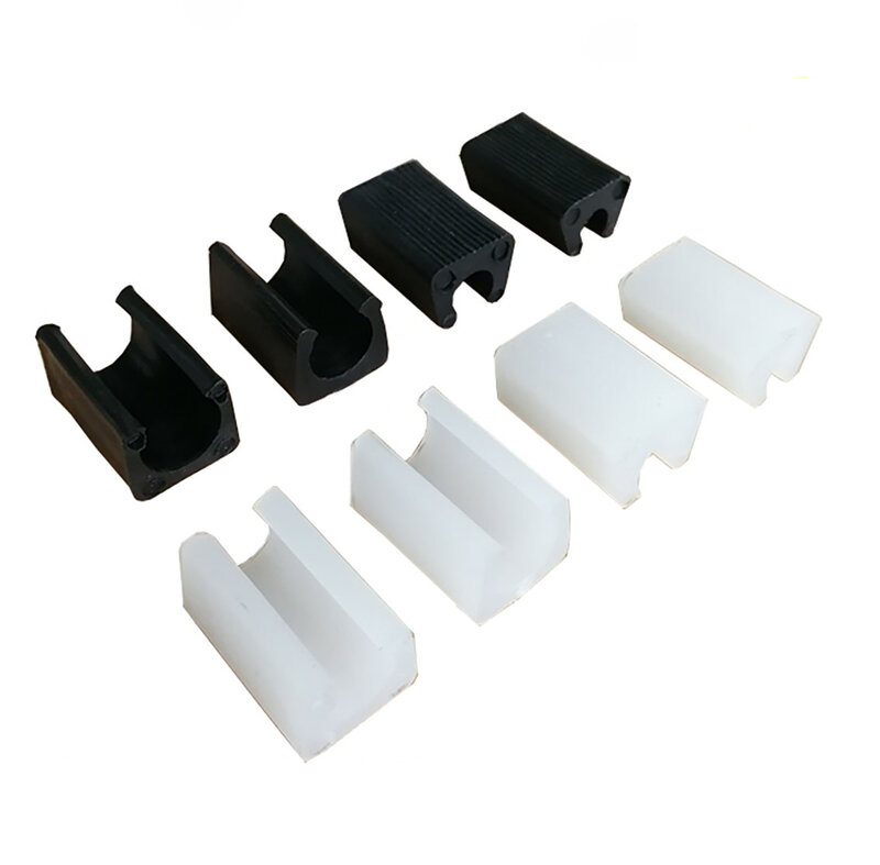 5 pces preto/branco plástico cadeira pés almofadas antiderrapante u-tipo braçadeiras de tubulação proteção junta tampas para cadeira móveis