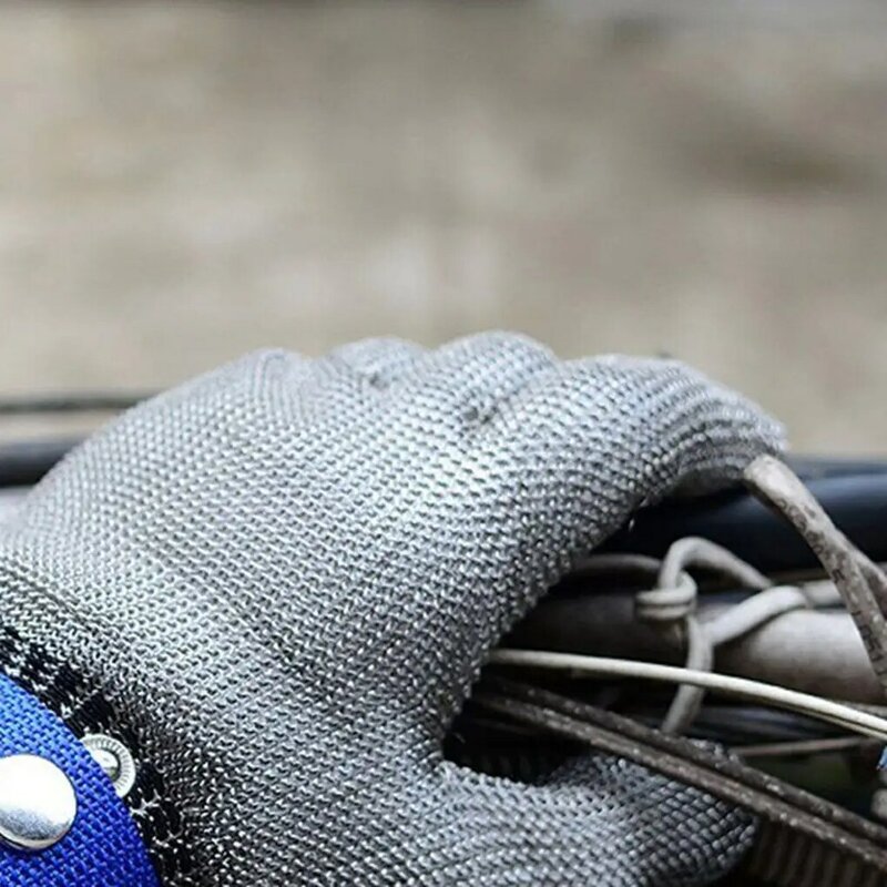 Acciaio inossidabile grado 5-9 Anti-taglio resistente all'usura macellazione giardinaggio protezione delle mani assicurazione sul lavoro guanti in filo di acciaio 2 pezzi