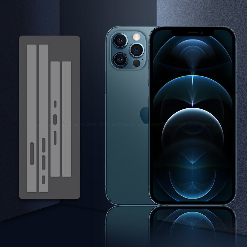 Kohle faser Aufkleber klar matt Telefon Seiten folie für iPhone 15 14 plus 13 12 Pro Max Mini-Rahmen Schutz rand Hydro gel Film