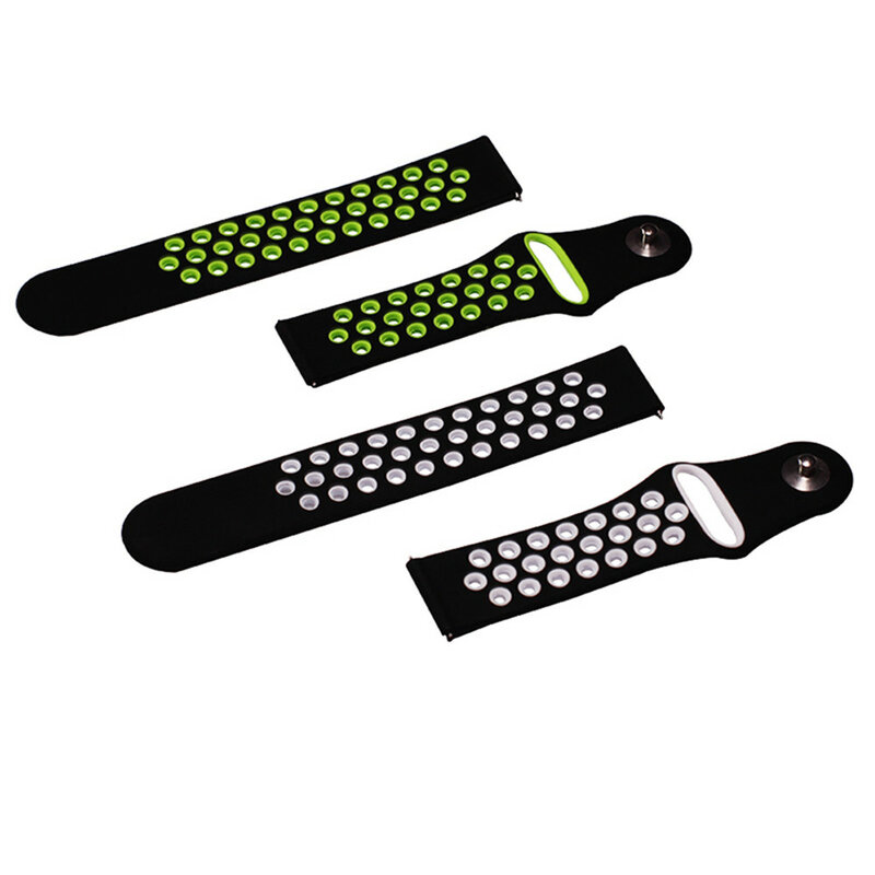 20mm 22mm dupla cor pulseira para xiaomi huami amazfit bip juventude cinta esporte silicone banda para amazfit watch1/2/galaxy assista