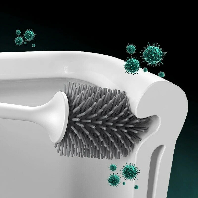 ชุดแปรงซิลิโคนสำหรับห้องน้ำชุดทำความสะอาดพื้นในครัวเรือนที่เก็บของสุดสร้างสรรค์
