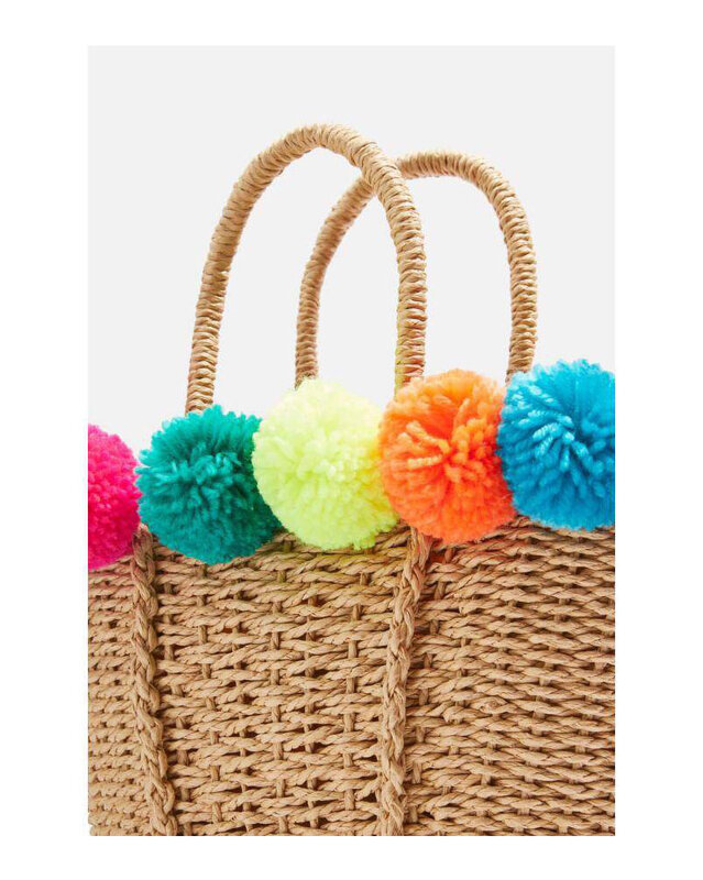 New Fashion Colorful Ball Straw Woven Handbags Seaside Vacation One-shoulder Messenger Beach Bag Lady Summer Shoulder Bags