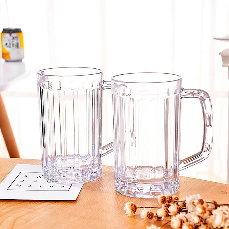 Vaso de plástico irrompible para cerveza, vasos transparentes reutilizables para zumo de frutas y cerveza, 450ml