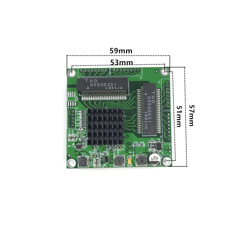 Modul Ethernet Switch 5 Port Unmanaged10/100/1000Mbps Papan PCBA OEM Port Pengindraan Otomatis Papan PCBA OEM Motherboard 5 Port