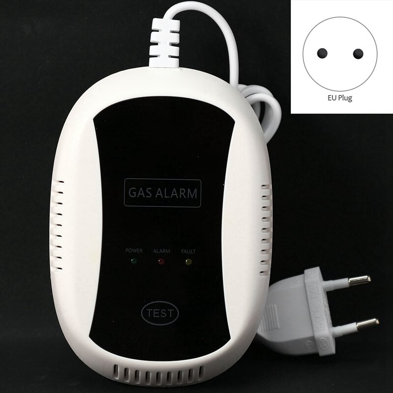 EU Plug, Gas Detector Wireless Gas Alarm Combustible Gas Leak Detector