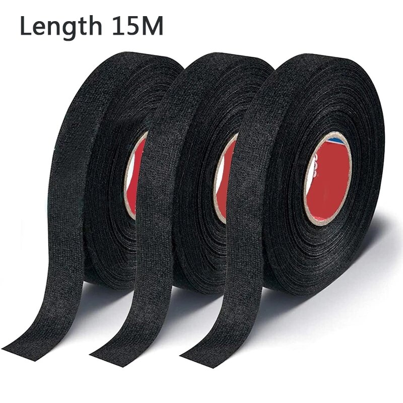 Coroplast cinta adhesiva ignífuga resistente al calor para arnés de cables de coche, protección de telar de cableado, 15 metros