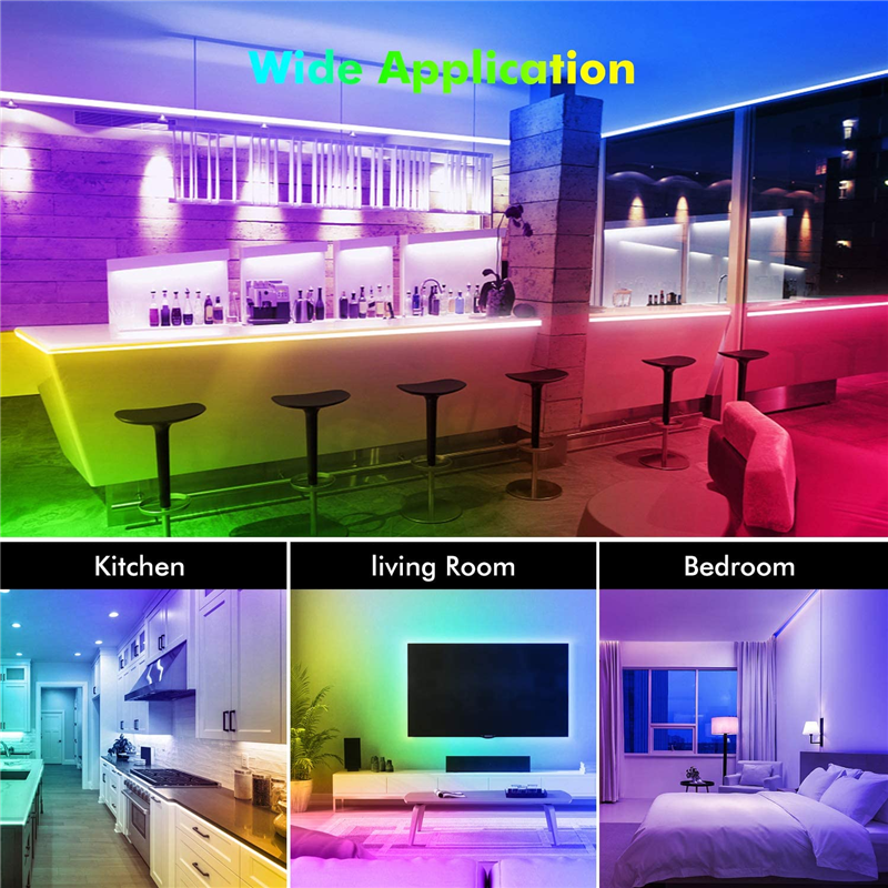 Luzes de tira led rgb 5050 wifi inteligente led tiras de luz música mudança de cor luzes led controle app luzes led para o quarto festa