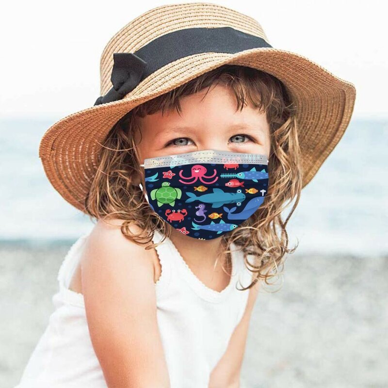 子供用の伸縮性のある3層フェイスマスク,使い捨ての落書きパターンの美しいフェイスマスク,#30