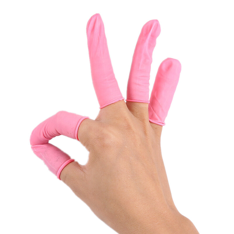 Suef 20/50個の指サック自然ラテックスポータブル多機能使い捨て指先保護ゴム手袋非毒性 @ 3