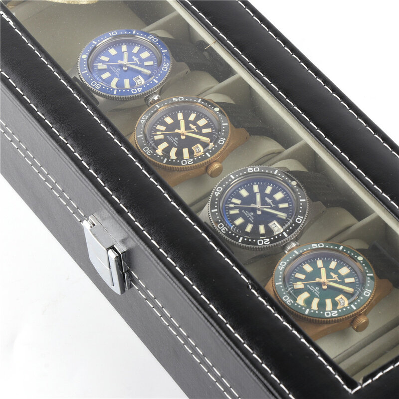 1/3/6 siatki pole zegarek skórzany zegarek pojemnik do przechowywania pudełko do przechowywania organizator zegarki kwarcowe pudełka na biżuterię wyświetlacz Roll najlepszy prezent