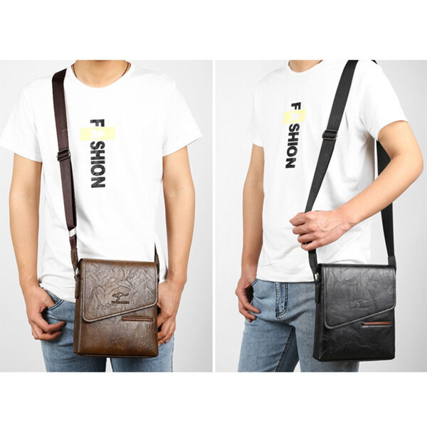 Деловая мужская сумка-мессенджер через плечо из искусственной кожи, сумка-тоут, портфель через плечо черного и коричневого цвета