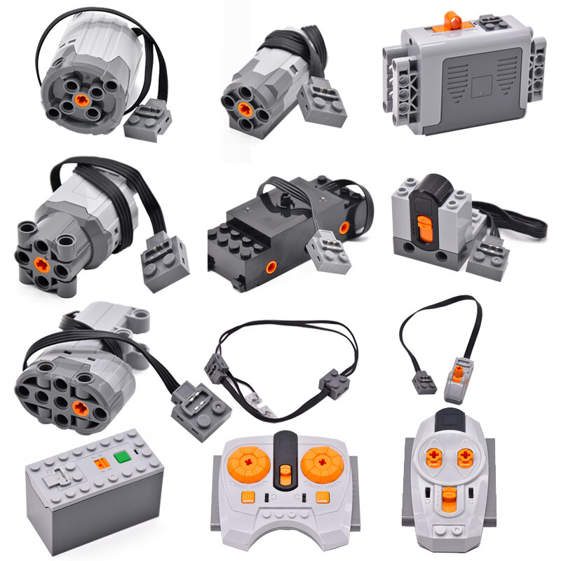 MOC-juego de luces de interruptor de polaridad de servomotor, receptor de Control remoto de velocidad IR, caja de batería, Juguetes DIY, funciones de potencia de alta tecnología