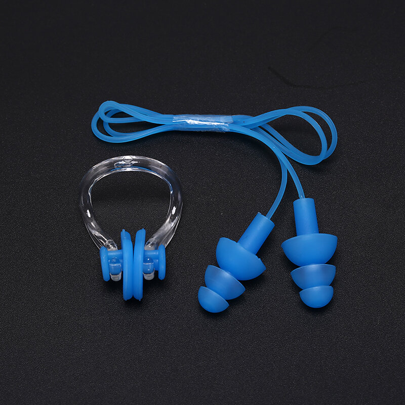 1Set Set da nuoto in Silicone morbido Clip da naso impermeabile + tappo per le orecchie tappo per le orecchie utile 6 colori