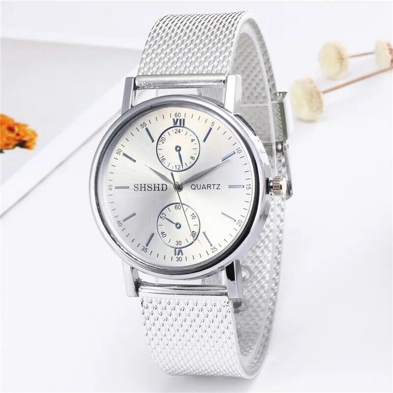 Reloj informal de moda para mujer, dispositivo con ojos de cristal azul, relojes neutros adecuados, venta al por mayor, hombres y mujeres