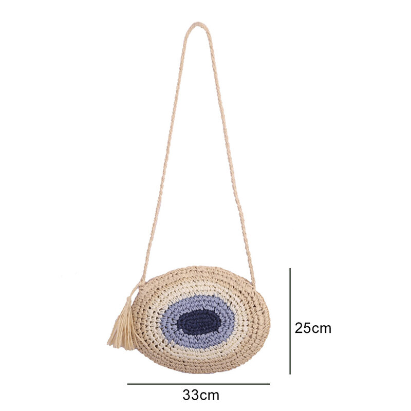 Women 2021 Summer New Simple Straw Rope Woven Shoulder Messenger Bag Vacation Beach Fashion Color Splicing Ladies Crossbody Bgas