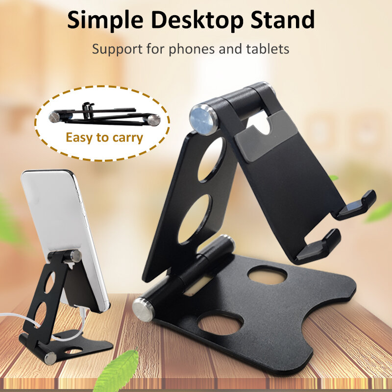 Einstellbare Handy Halter Aluminium Halterung Montieren Schreibtisch Stehen Doppel Klapp Tragbare Für Tablet