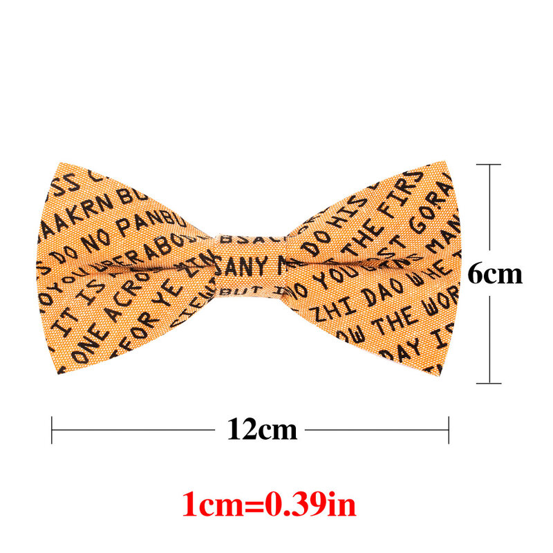 Gravata borboleta de algodão masculina, camisetas casuais para homens e mulheres, estampa adulta, gravatas borboletas com letras, laços ajustáveis para casamento
