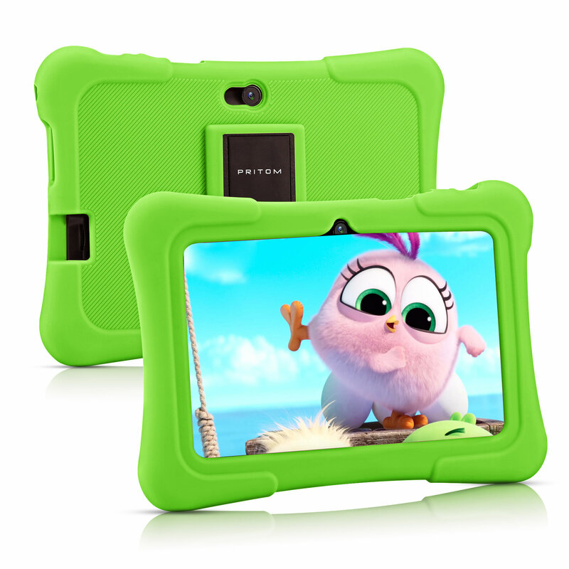 PRITOM-Caso Tablet Quad Core para Crianças, Android 10, K7, 7 ", 1GB de RAM, 16GB ROM, WiFi, Bluetooth, Câmera Dupla, Caso