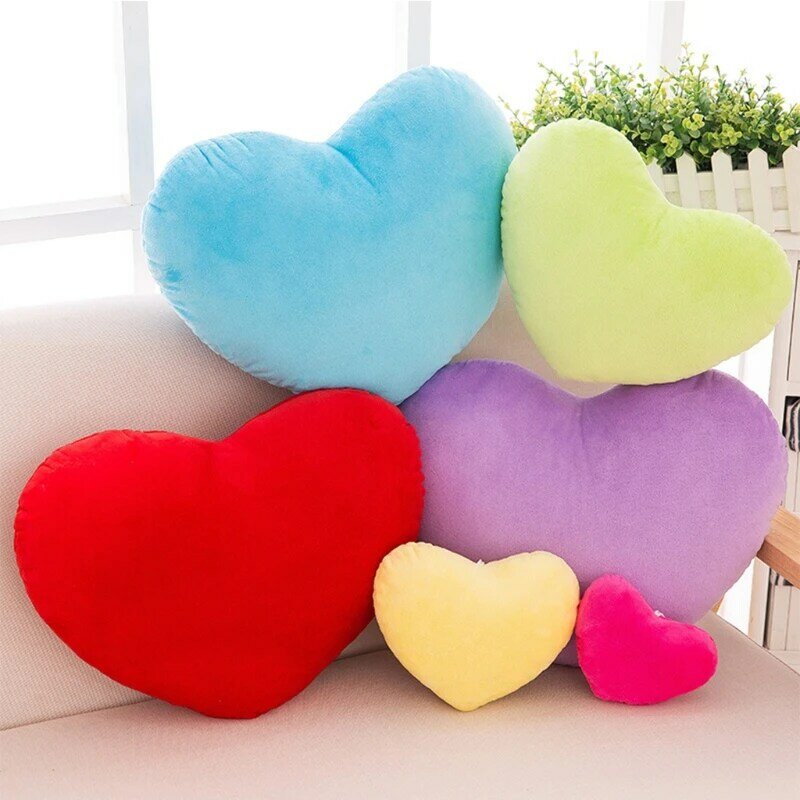 Almohada decorativa en forma de corazón de 15cm, algodón PP suave, regalo creativo para amantes de las muñecas