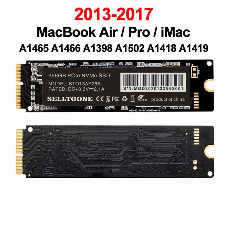SSD de 256GB, 512GB y 1TB para Macbook Air A1465, A1466, EMC2631, 2632, 2925, MacBook Pro, A1398, A1502, iMac A1418, A1419, capacidad de actualización de SSD