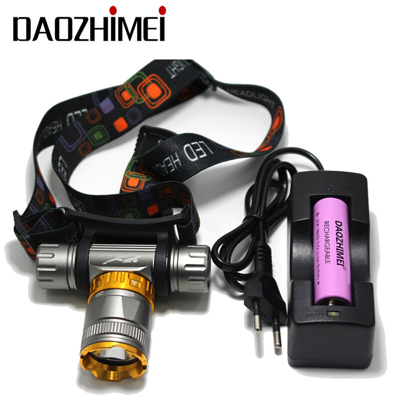 swimming 5800LM T6 Diving head lamp Waterproof Headlight Led Lighting led Headlamp light Torch + 18650 battery + AC / charger