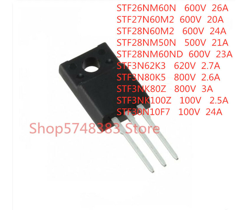10 Cái/lốc STF26NM60N STF27N60M2 STF28N60M2 STF28NM50N STF28NM60ND STF3N62K3 STF3N80K5 STF3NK80Z STF3NK100Z STF30N10F7 TO-220F