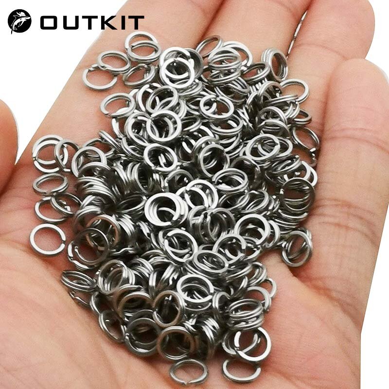 50pcs/lot Stainless Steel Fishing Ring Split Clip Swivel Double Loop Quick Change Hook Connector carp fishing Accessory Tackle